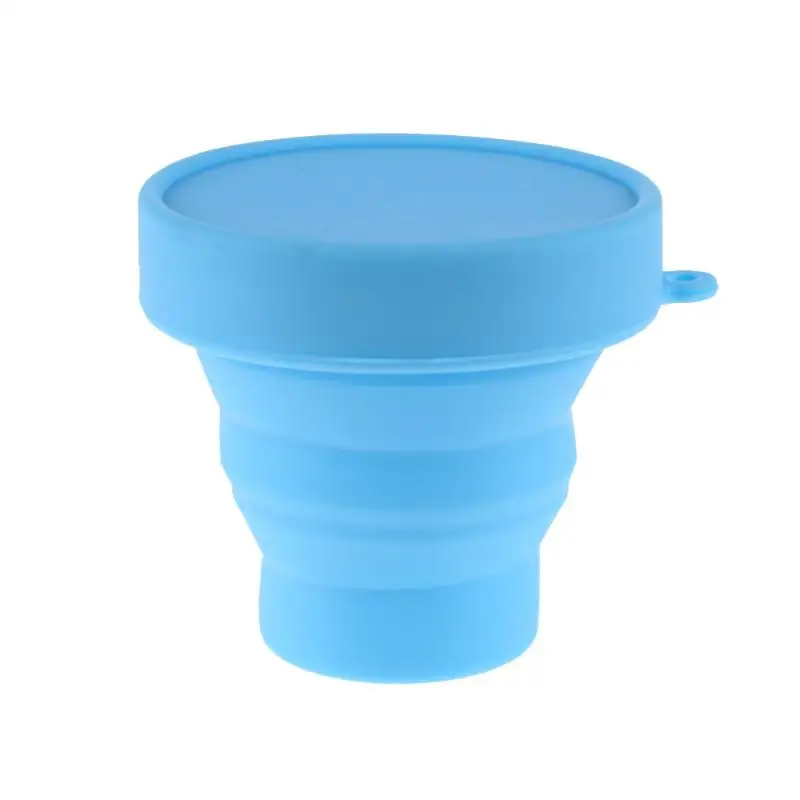 Blue Открытый путешествия силиконовый выдвижной складной Tumblerful складная бутылка для воды - Цвет: Blue