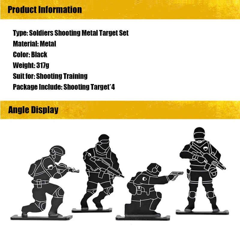 4 шт./компл. открытый AEG GBB Airsoft стрельбы тренировок отработки целевых солдат съемки металлическому предмету комплект Пейнтбольные аксессуары