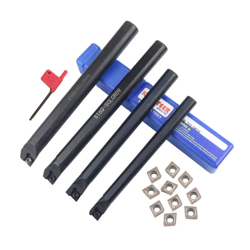 Maizoon S10K-SCLCR06 - Portautensili per Tornio CNC + 10 Inserti CCMT060204-HM YBC251 + Chiave Ad Alta Presa Resistenza Agli Orti e Forti Torni CNC
