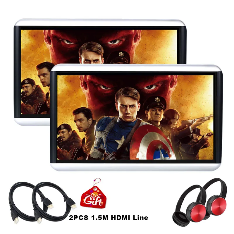 12,5 дюймов Android 8,1 4K 1080P 1920*1200 Автомобильный подголовник монитор сенсорный экран wifi/Bluetooth/USB/SD/HDMI/FM/Mirroring/Miracast - Цвет: 2 monitor 2 headset