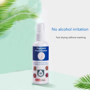 

2 Pcs 50Ml Disinfection Rinse-Free Hand Sanitiser Without Alcohol Spray Portable Disposable Prevention Hand Sanitizers