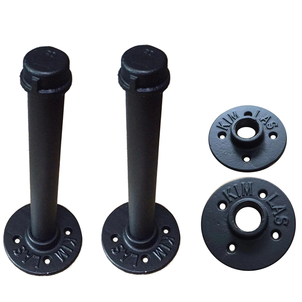 

2PCS Pipe Brackets Iron Hanging Home Decor Storage Bookshelf DIY Black Hardware Floating Shelves Retro Holders Wall Mounted