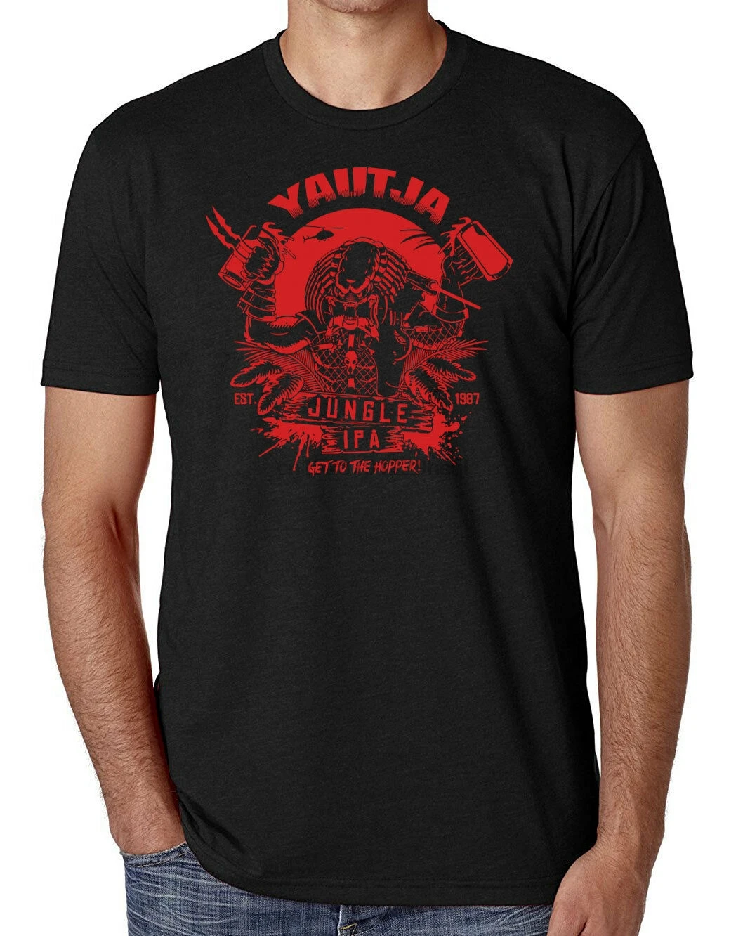 Хищник Эль Yautja джунгли Ipa комедия научная фантастика Мужская футболка |