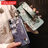 Wrist Strap Soft TPU Cases For iPhone 11 12 pro max 6 7 8 Plus X XR Xs SE 2022 Vintage Lattice Flower Pattern Phone Holder Cover ► Photo 3/6