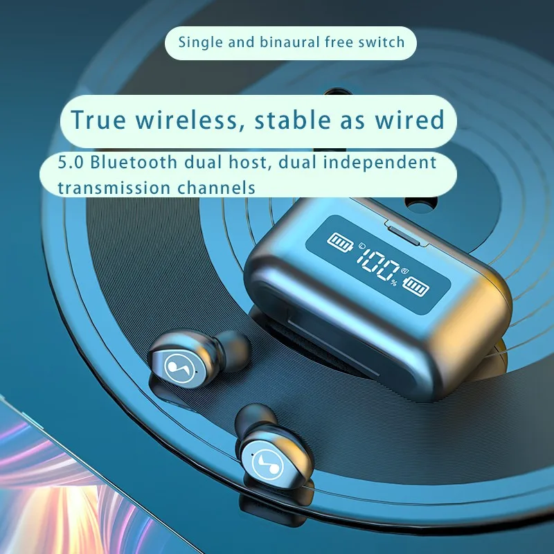 Mini TWS Bluetooth 5 0 Earphones Wireless Headphones 9D LED Hifi Stereo Sports Waterproof Wireless Earphone Headset for Sport