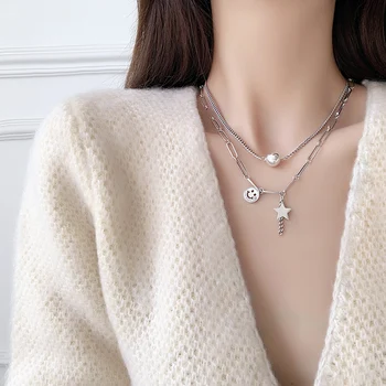 

925 sterling silver necklace women ins trendy simple cold style wild fashion personality ladies clavicle chain