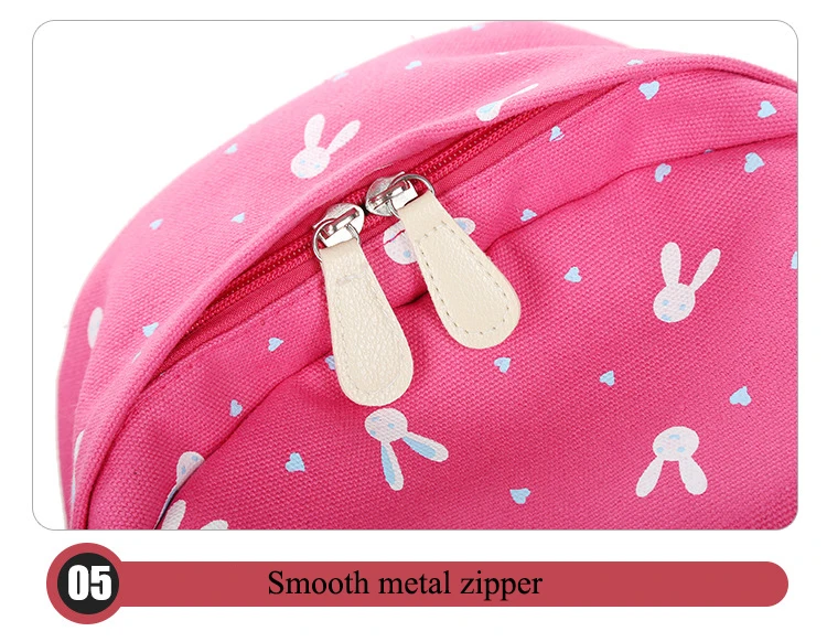 Милый кролик 4 шт./компл. холст Shoolbags для девочек с принтом, женские рюкзаки школьные сумки для девочек подростков Mochila рюкзаки