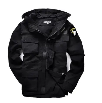 

Military Uniform Men's M65 Trench Coat Male Solid Camouflage Wadded 101st Airborne Force Fleece Jacket Coat Men Clothing