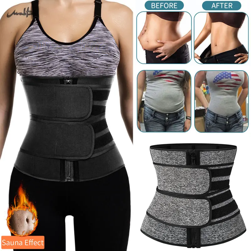 

Women Slimming Sheath Waist Trainer Tummy Reducing Shapewear Belly Body Shapers Sweat Strips Sauna Corset Workout Trimmer Belts