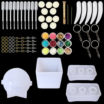 

89pcs/set DIY Jewelry Casting Molds Tools KIT Egg Ball Round Square Silicone Resin