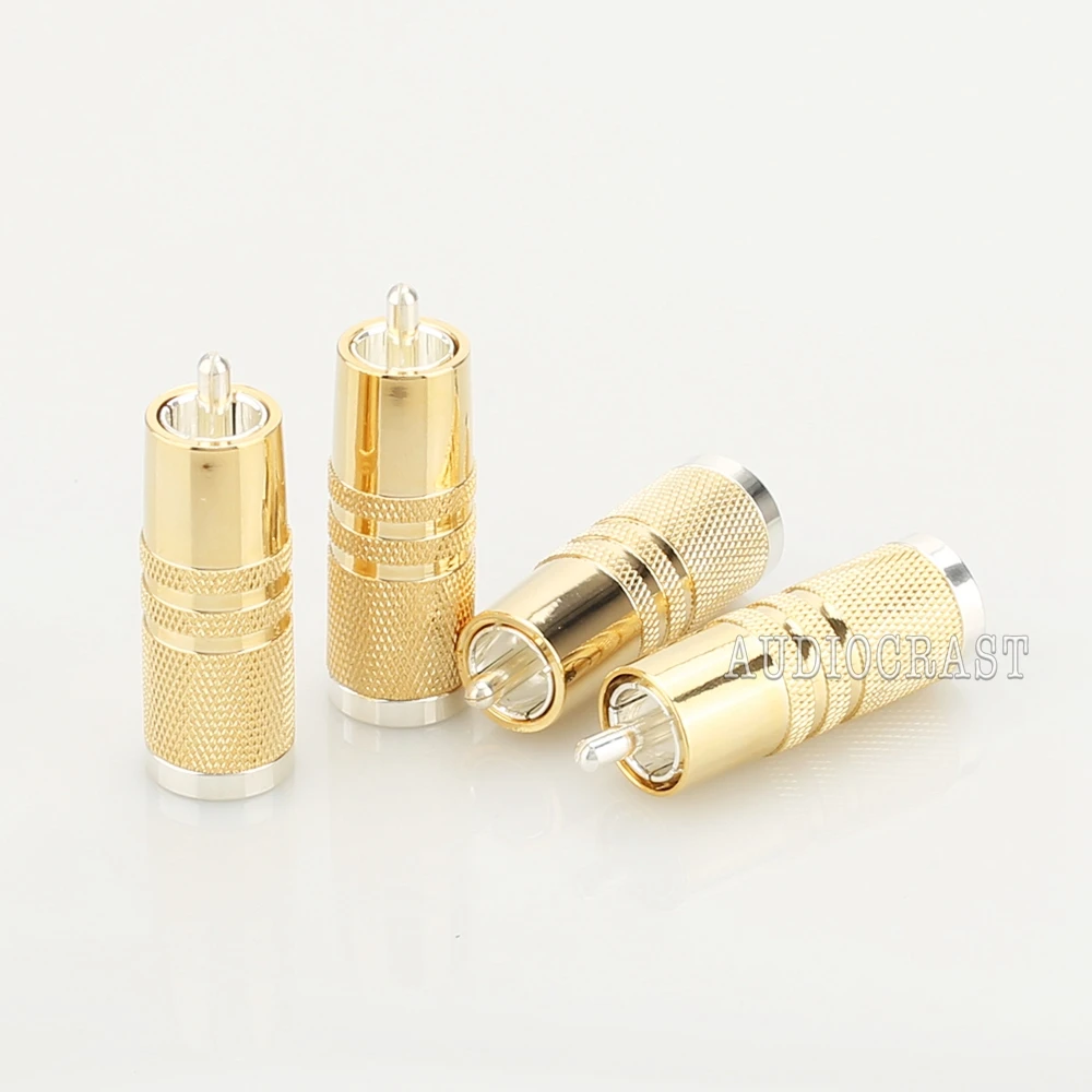 HI-End посеребренный RCA аудио разъем Аудио Видео Соединительный Кабель-адаптер 4 шт. RCA штекер Адаптер, RCA ремонт концы, разъем фонографа