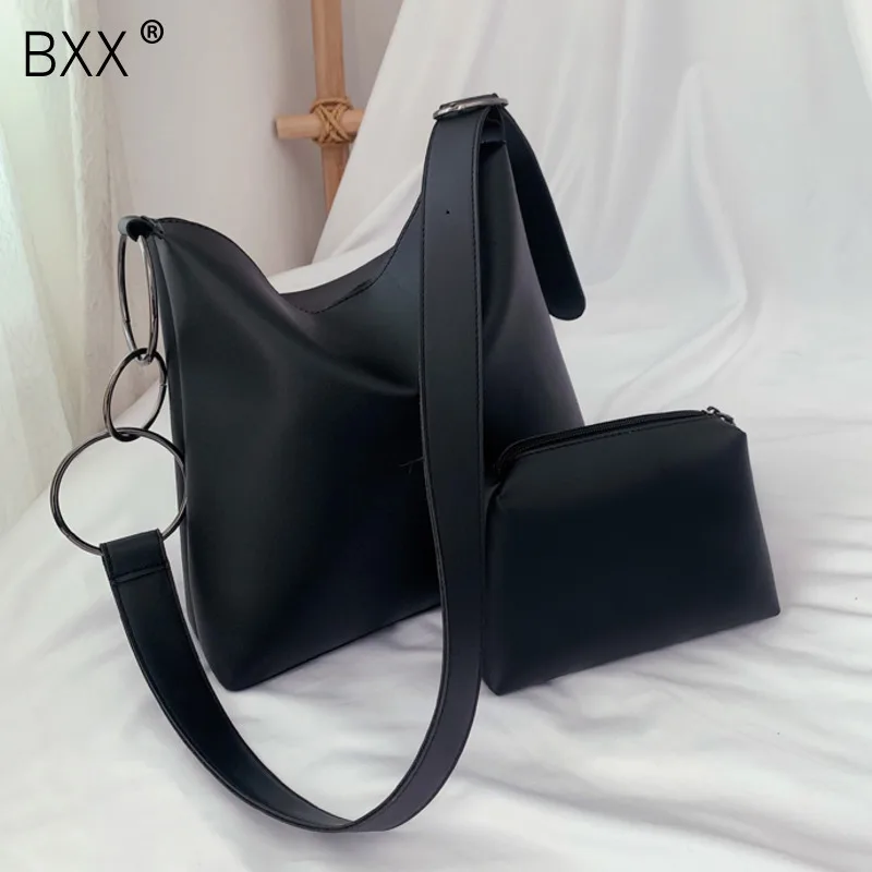 

[BXX] PU Leather Crossbody Composite Bags For Women 2020 Spring Chain Design Shoulder Messenger Bag Female Travel Handbags HK314