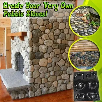 

1pc Pebble Concrete Mould Paving Mold Diy Reusable Stepping Garden Floor Stone Molds Brick Pave Pebble Cement Decoration Ro M2I5