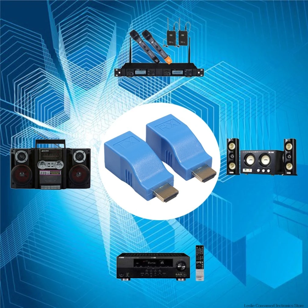 HDMI удлинитель к RJ45 LAN Сетевой удлинитель передатчик приемник TX RX Cat5e CAT6 Ethernet кабель V1.4 30m 4K HD tv 1080P