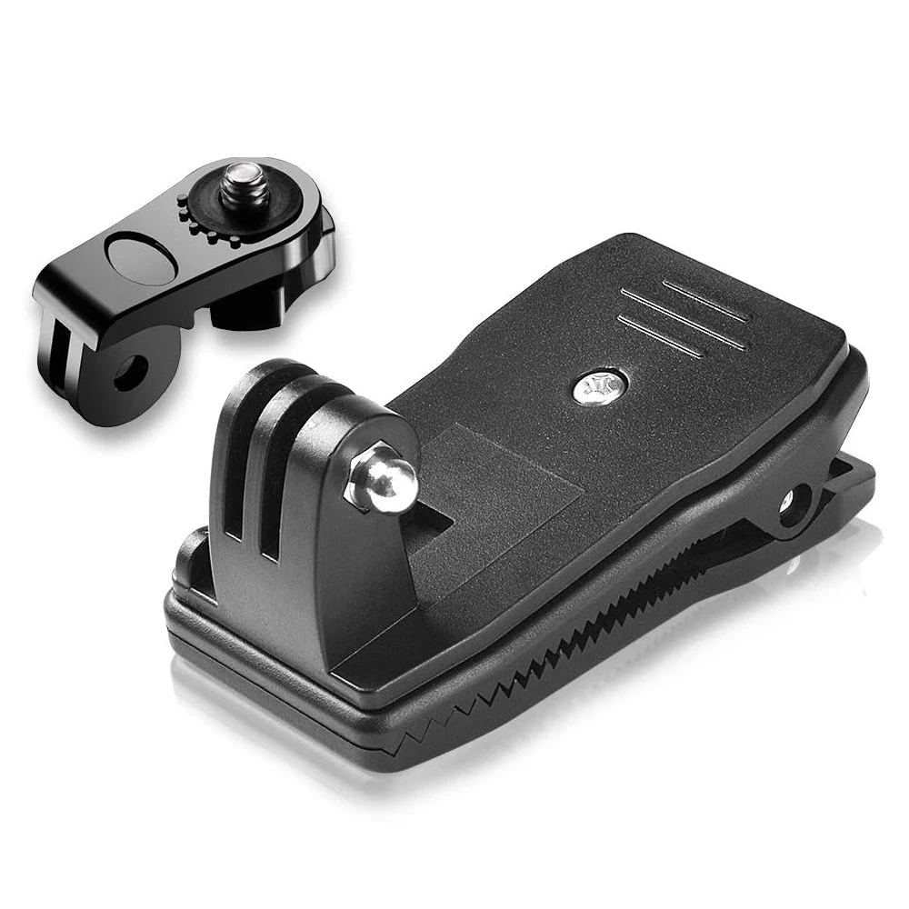 360 Degree Rotary Backpack Hat Clip Clamp Mount for Gopro Hero 8 7 6 5 4 3+ Yi 4K SJCAM Eken Sony Action Cam DJI OSMO | Электроника