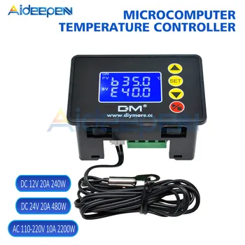

110/220/12/24V Digital Temperature Controller Microcomputer Thermostat Thermoregulator Aquarium Incubator Water Heater Regulator