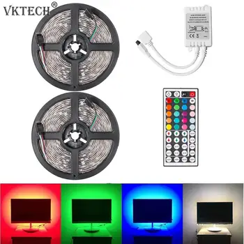 

10m SMD 3528 RGB LED Strip Light DC 12V Flexible Tape Ribbon Lamp with 44 Key Remote Control for TV Desktop Background Decor