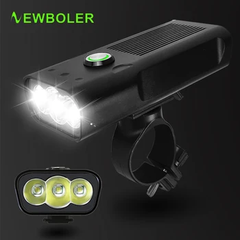 

NEWBOLER Built-In 5200mAh Bicycle Light T6 USB Rechargeable Power Bank Bike Light Waterproof Headlight Bike Accessories 5 Modes