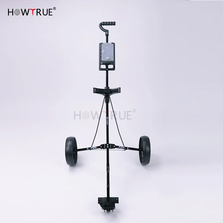 Iron Aluminum Golf Pull Cart,Adjustable Golf Trolley Cart Foldable Trolley with Brake