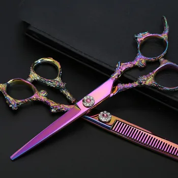 

2pcs professional hairdressing scissors 440c epe thinning double shears hair clipper cutter haircut-scissors for haircuts hair