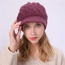Для женщин женская зимняя теплая вязаная шапка нарядная вязанная крючком сапоги высотой выше колена мешковатые остроконечные Casquette Повседневное гладкой с закруглёнными краями и пуговицей сверху шапки