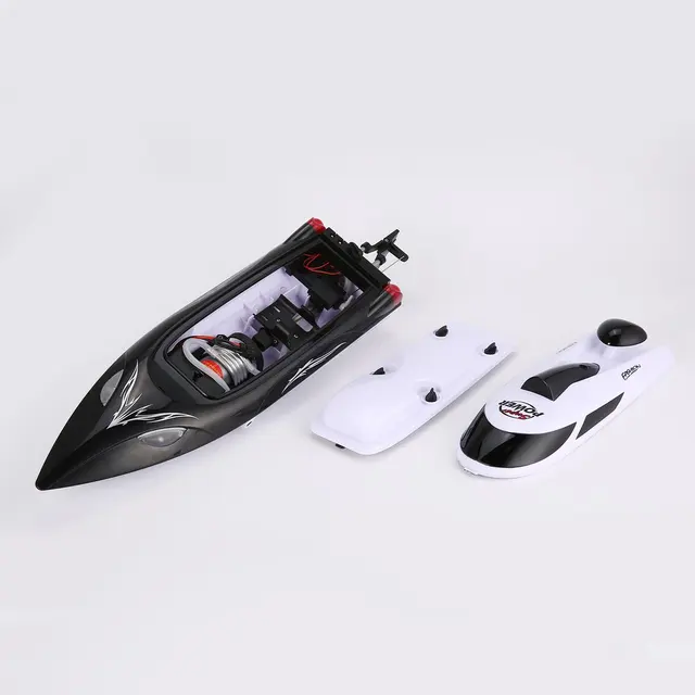 RC boat HJ806 47cm 2.4G RC 30km/h High Speed Racing Boat Water Cooling System Flipped Omni-directional Voltage Promp 3