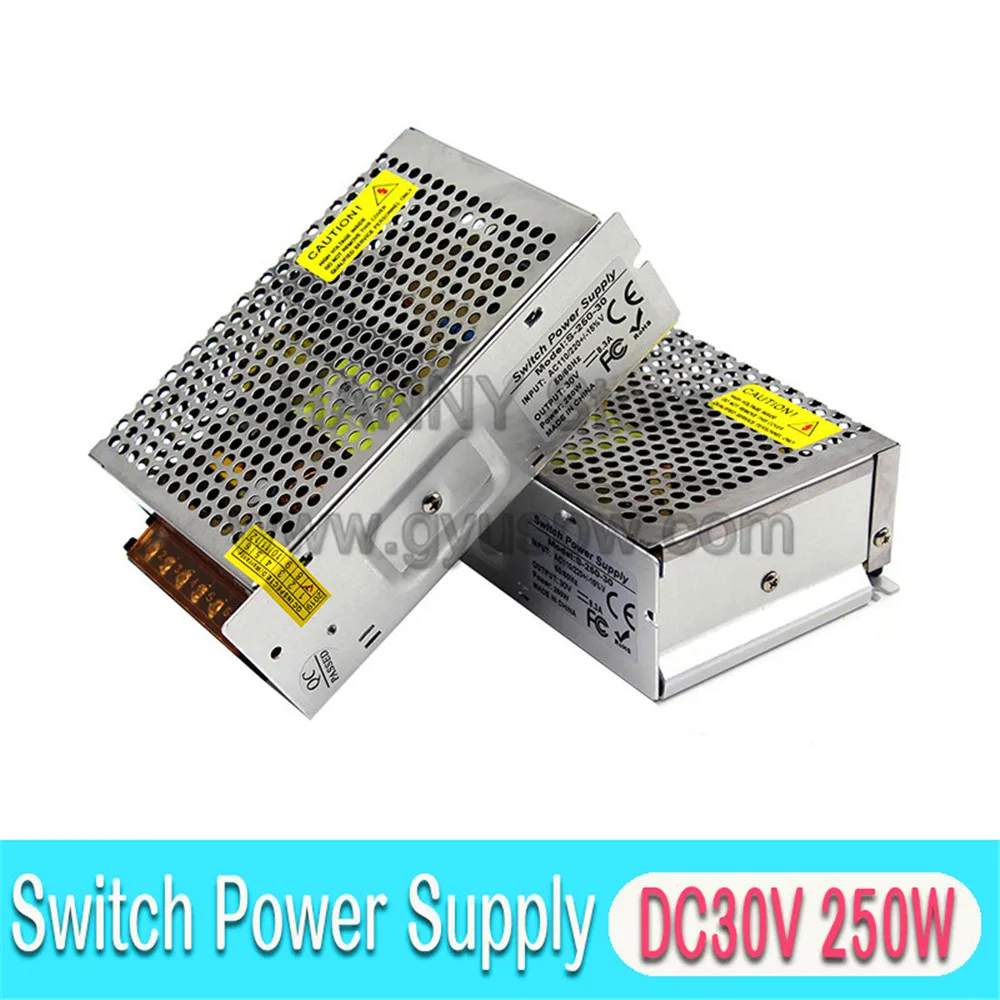 DC30V 250 Вт импульсный источник питания трансформатор AC DC SMPS для системы посещаемости Светодиодный свет камеры