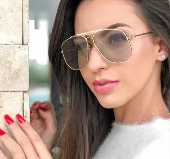 

2020 New Square Sunglasses Women Men Brand Design Vintage Sun Glasses For Lady Alloy Frame Pink Gradient Goggle Sunglasses UV400