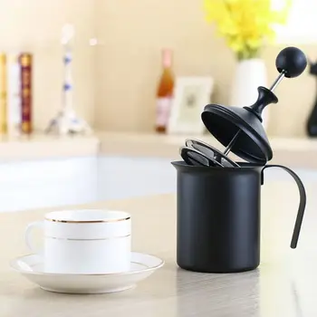 

Coffee Mixer Cup Double Layer Manual Frother Foaming Cups Household Milk Blender for Latte Cappuccino
