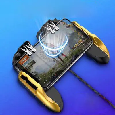 Золотой Геймпад Pubg контроллер с охлаждающим вентилятором Android джойстик мобильный контроллер портативная игра I Phone Millet - Цвет: Золотой