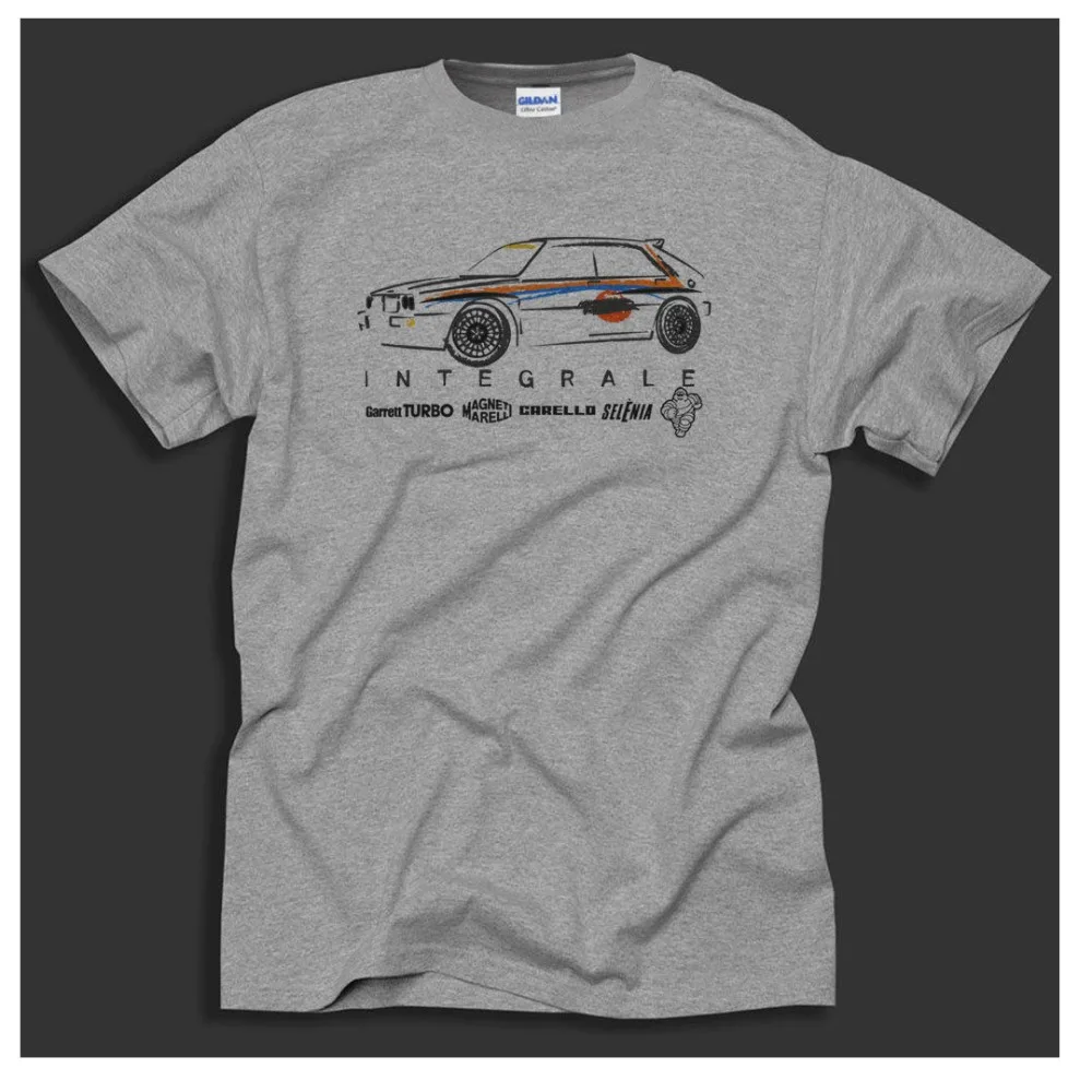 Lancia Integrale Delta Italian Motorsport Classic Distressed Print Men 2019 Summer Male O-Neck T Shirts | Мужская одежда
