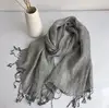 100% Linen New Spring and Autumn Unisex Scarf Echarpe Muslim Hijab Foulard Shawls Tie Dye Scarves Women/Men Sjaal Scarfs 1