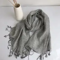100% Linen New Spring and Autumn Unisex Scarf Echarpe Muslim Hijab Foulard Shawls Tie Dye Scarves Women/Men Sjaal Scarfs 1