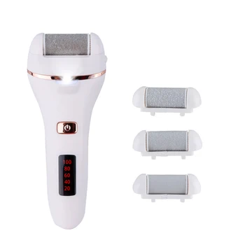 

Hot Household Electric Foot Grinder Set with 3 Replacement Heads and Battery Status Display Function t6