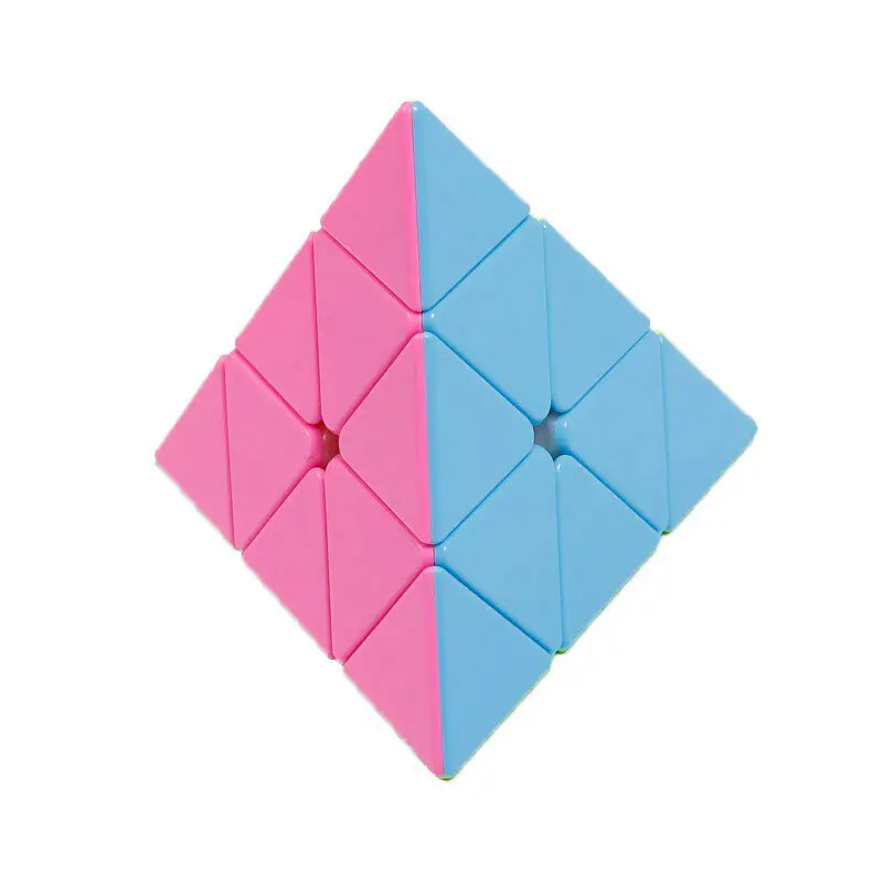 Stickerless 3x3x3 треугольная скорость магический куб Пирамида детская розовая развивающая игрушка треугольник Твист Головоломка Stickerless головоломка игра - Цвет: Stickerless