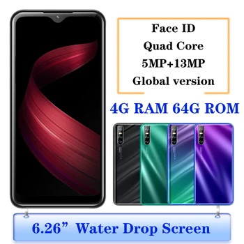 

Smartphone 9T Pro 4GB RAM 64G ROM 13MP Water drop Screen Face Unlocked Android Mobile Phones Celulares 2SIM Bluetooth earphones