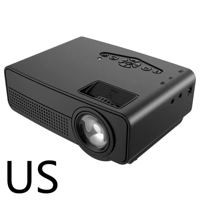 Mr NEW S280 портативный мини-проектор 3D HD светодиодный домашний кинотеатр 1080P AV USB SD HDMI Full HD светодиодный домашний кинотеатр 60 дюймов 2.4TFT lcd - Цвет: Black US