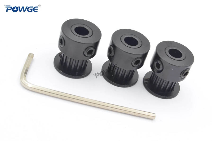 POWGE Black 16 teeth 2MGT 2GT Timing Pulley Bore 5mm small backlash for 2M GT2 Open Synchronous belt width 6mm 16Teeth 16T VORON
