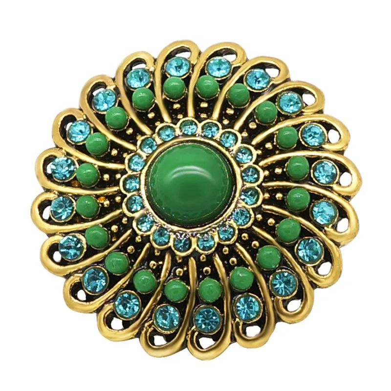 Round big style Flower Rhinestone Heart Mom 30MM snap buttons fit DIY 18MM snap bracelet jewelry Gift fashion bracelet fashion jewelry