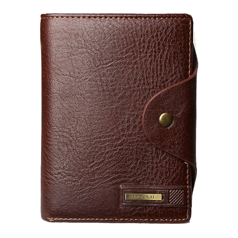 

Men's Wallet with Clasp PU Leather Restrained Style RFID Card Holder Vintage Anti-Theft Coin Purse Male Business Short Wallets