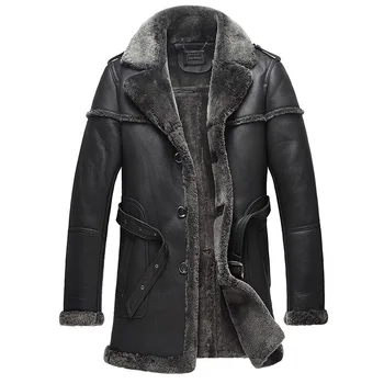 

Natural Fur Sheep Shearling Jacket Winter Genuine Leather Jacket Men Sheepskin Real Fur Coat Men Clothes 2020 B578
