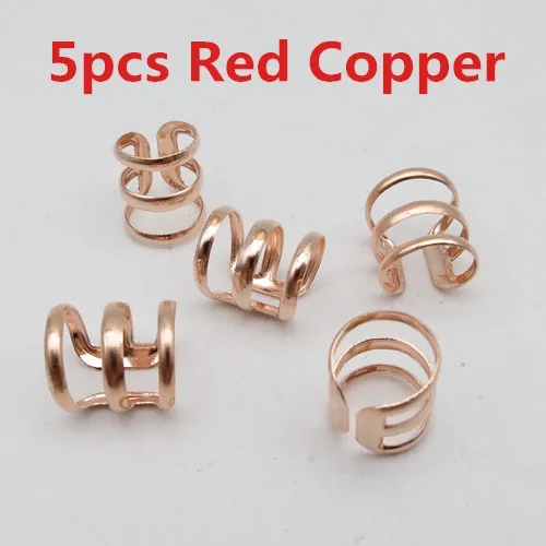 5pcs Red Copper 5 шт.-10 шт. медные регулируемые волосы дреды косы дредлок бусины манжеты зажимы для волос аксессуары - Цвет: 5pcs Red Copper