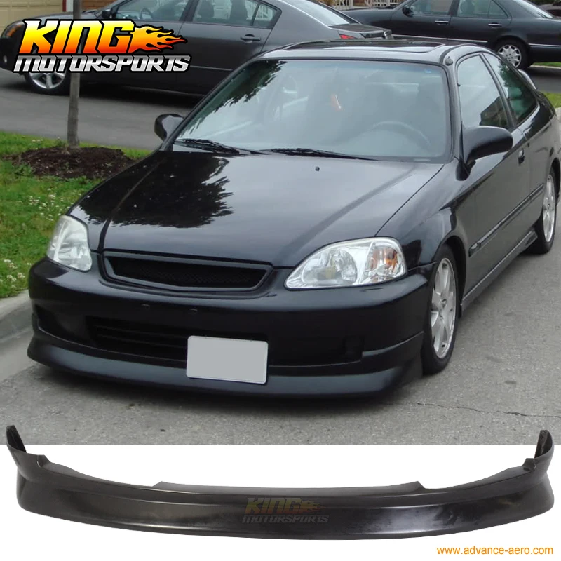 Подходит для 99-00 Honda Civic 2 3 4 Door CS Style PU Уретановый передний бампер спойлер Global