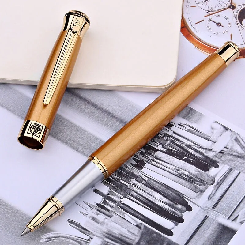 ПИКАССО 903 Высококачественная ручка для подписи Золотой Роллер/подарок/металл/шариковая ручка оригинальная коробка для подарка - Цвет: PEN AND BOX