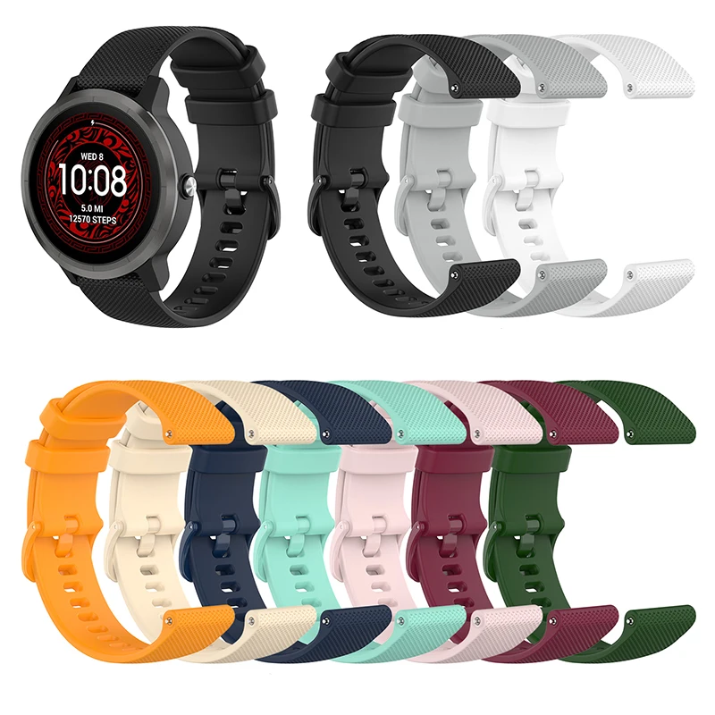 Ремешок силиконовый для Samsung Galaxy Watch 42 мм/Garmin Vivoactive 3/Vivoactive 4 4S/Forerunner 645 18 20 22 мм |