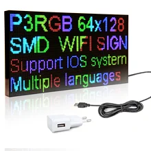 Panneau d'affichage Led HD 3mm RGB WiFi, Message défilant Programmable 39CM, panneau d'affichage ouvert, affichage de magasin pliable