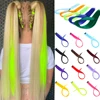 Lupu-extensiones de cabello sintético para mujer, extensiones largas y rectas de color arcoíris, resistentes al calor ► Foto 1/6