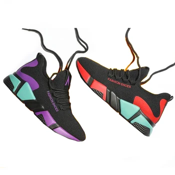 

Women Shoes 2019 New Sneakers Women Vulcanize Shoes Casual Fashion Shoes Mixed Colors Lace-Up Breathable Soft Sole Non-slip