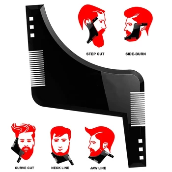 

10Pcs Men Beard Style Comb Appearance Moustache Moulding Hairdressing Plastic Hair Shaping Styling Template Ruler Combs