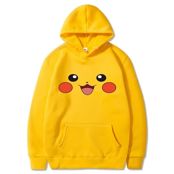 

Japan Kawaii Pikachu Graphic Hooded Sweatshirt Women Cute Clothes Winter Oversized Loose Pocket Hoodies and Tops Schoolgirl